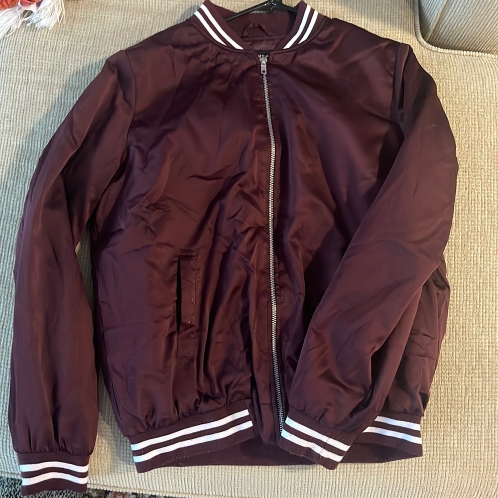 Burgundy Bomber Jacket